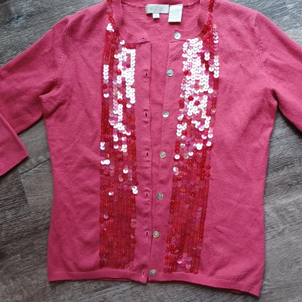 Sequined Vintage Cardigan - Picture 1 of 5